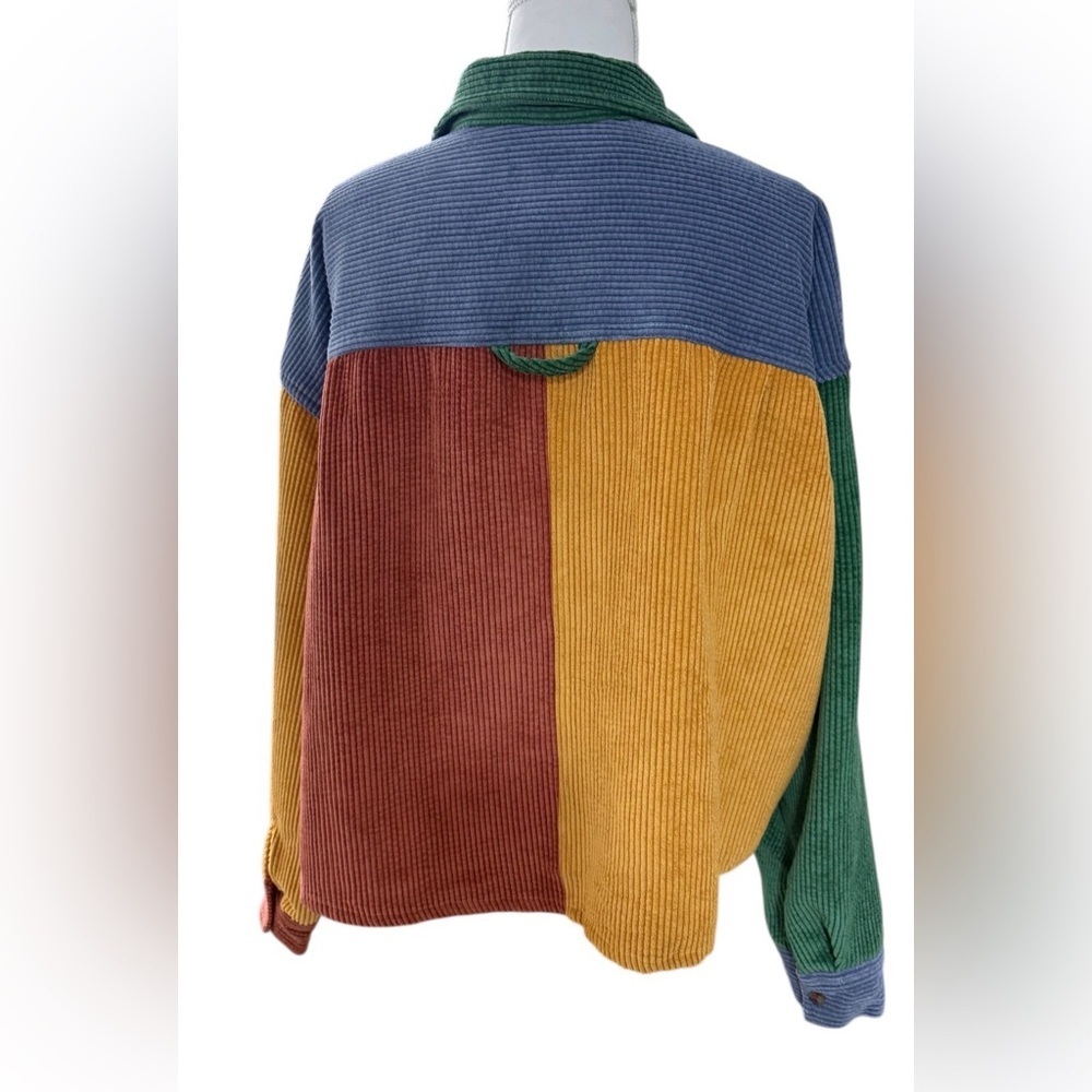 BDG Y2K COLORBLOCK CORDUROY JACKET SIZE M CROPPED PATCHWORK STREETWEAR RETRO - Picture 7 of 12